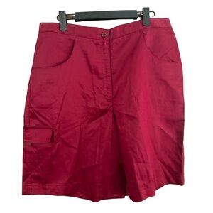Liz Golf Shorts Womens 12 Chino Regular Fit Red Pleated Front Activewear NWT